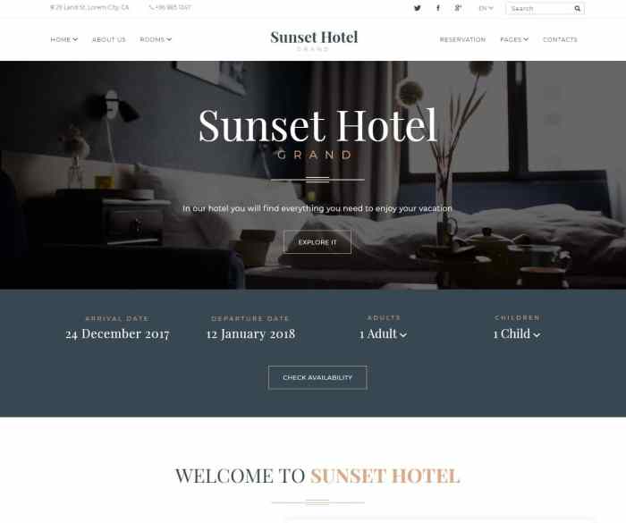 Best hotel website